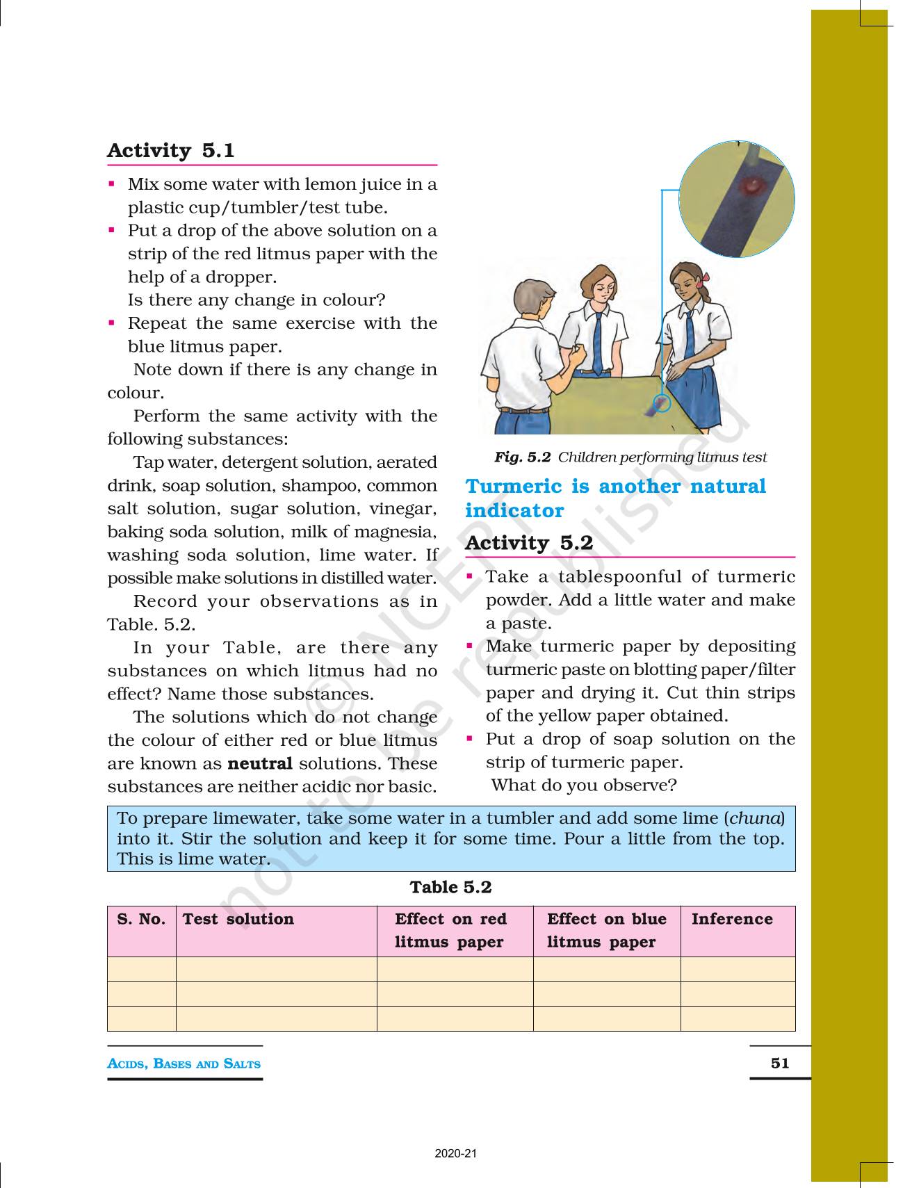 Acids Bases And Salts - NCERT Book Of Class 7 Science